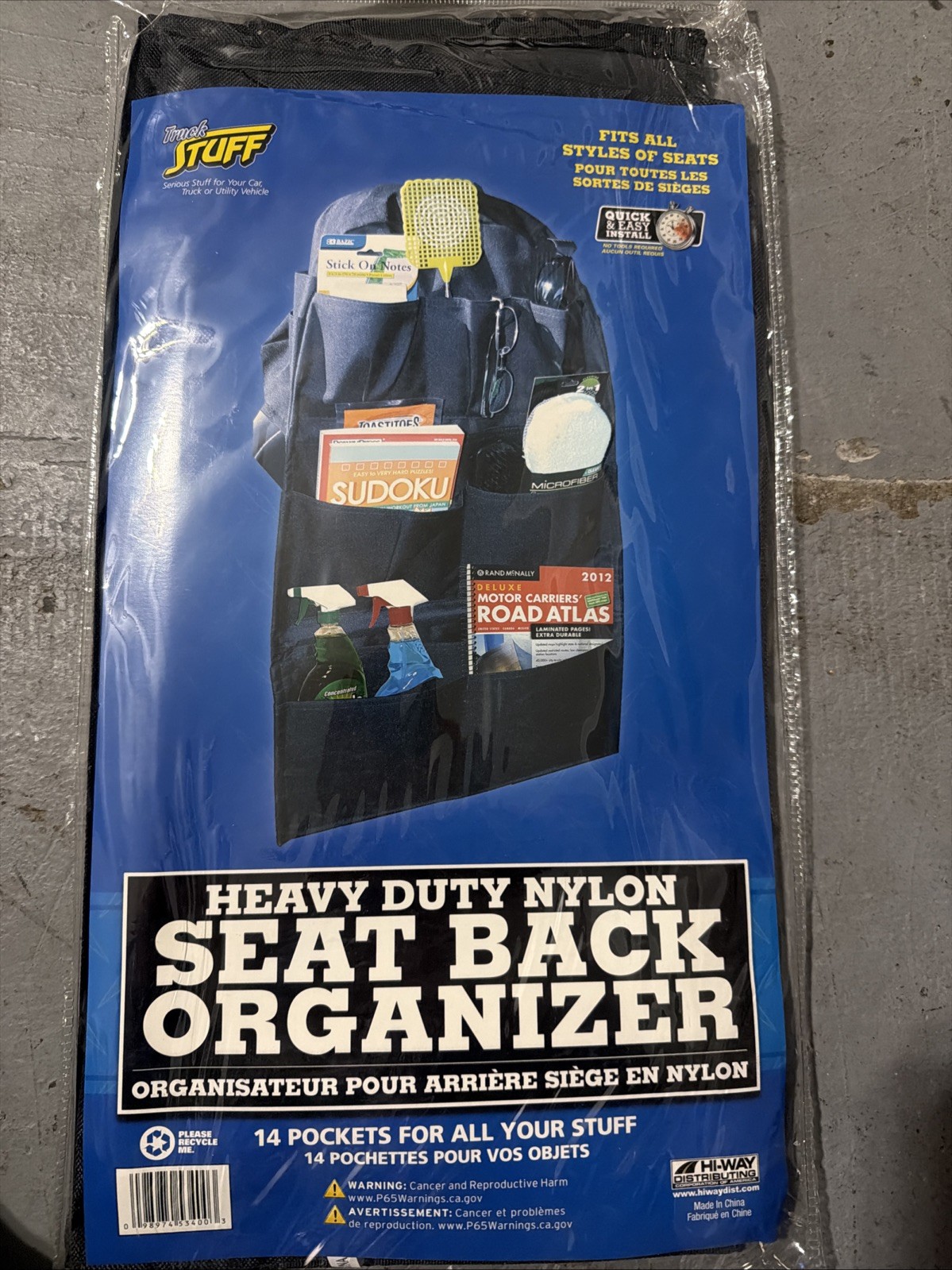 Large Capacity back of Front Seat Organizer for Work and Truck Storage