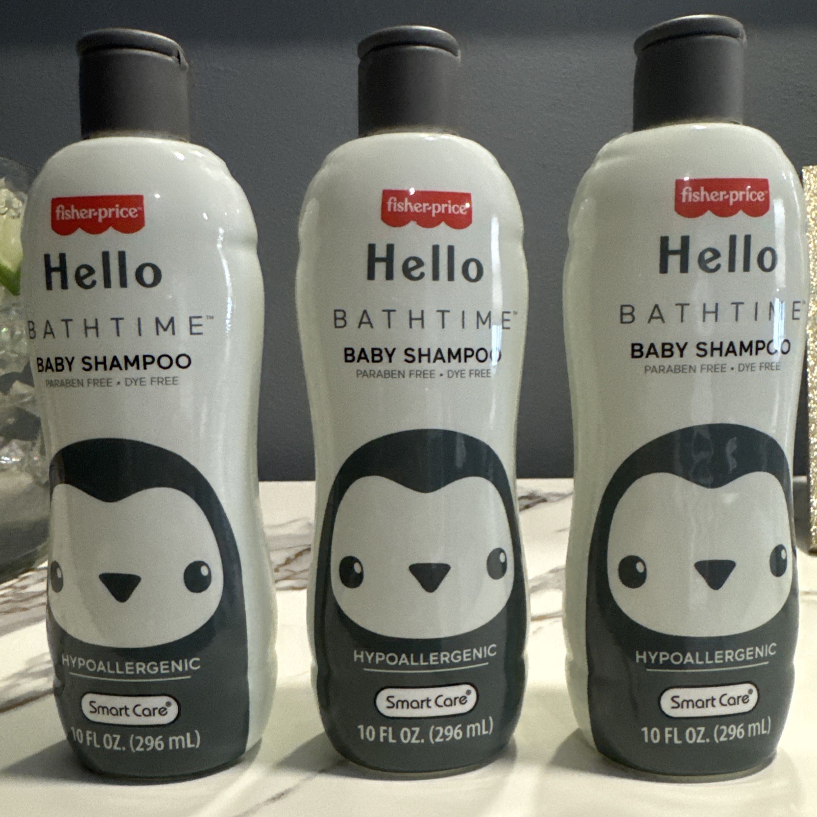 3 Pack Fisher-Price Hello Bathtime Baby Shampoo 10oz Hypoallergenic Smart Care