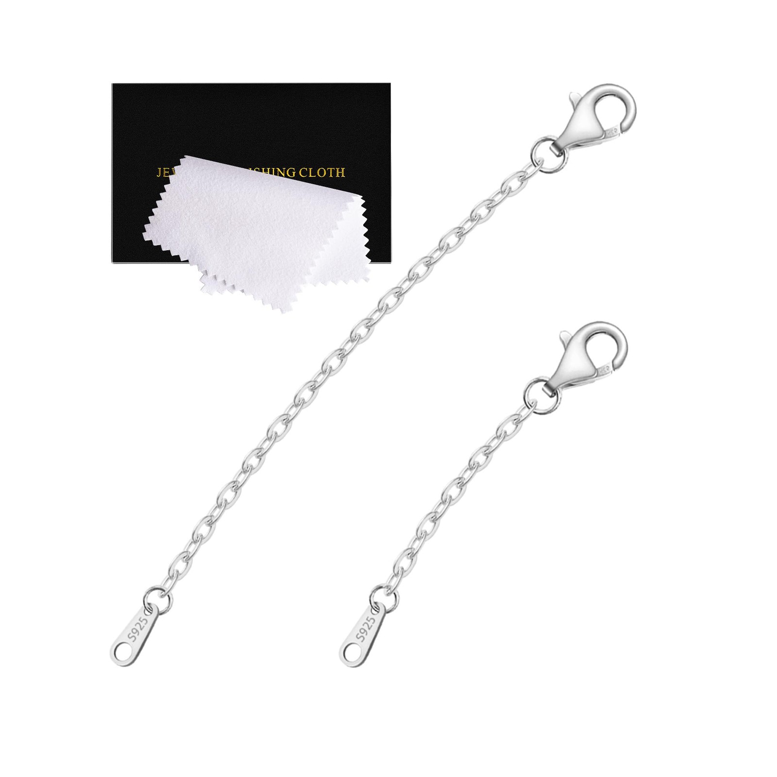 VANBARIS Necklace Extender Silver Durable 1 2 inch, 