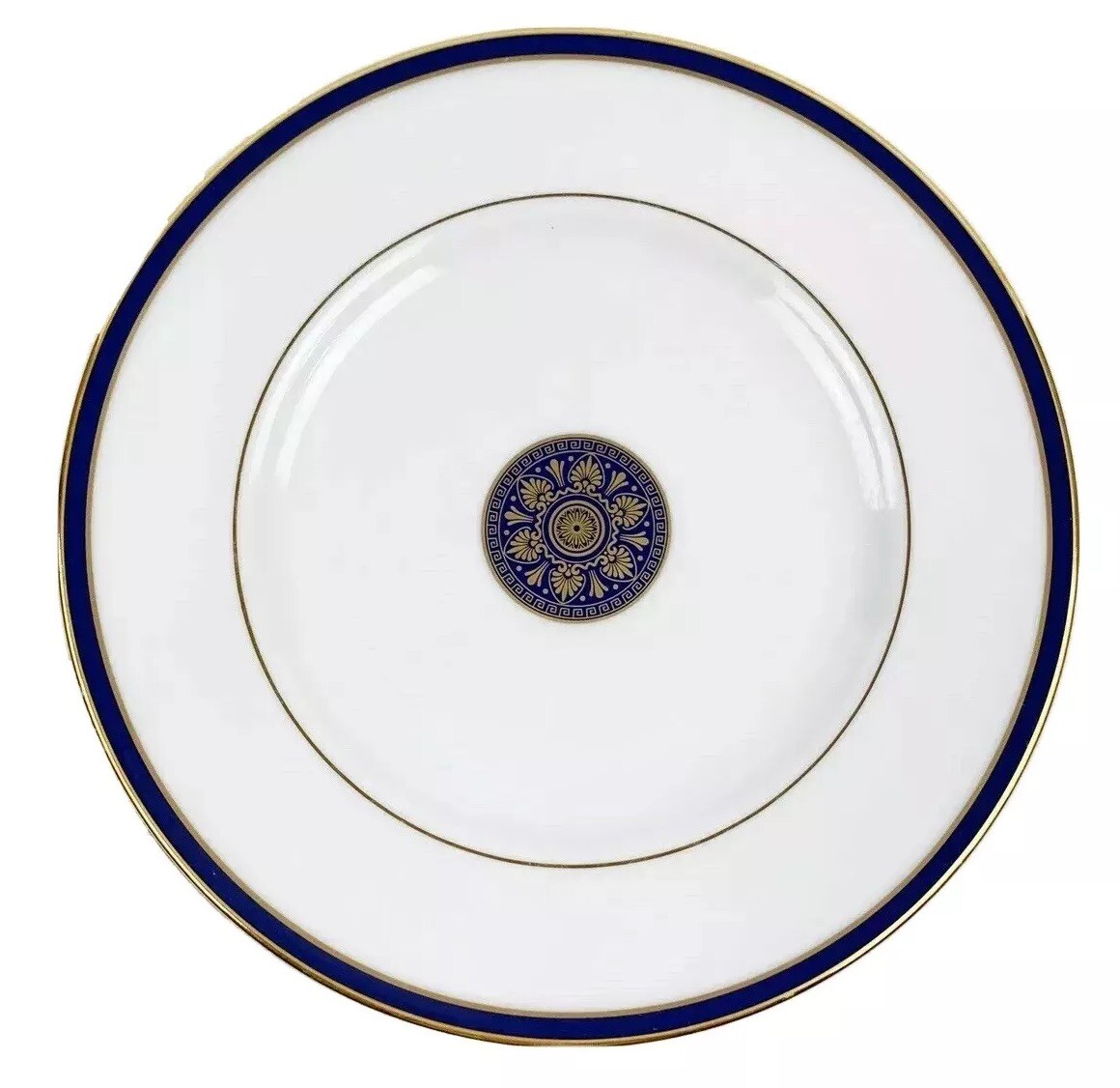 Royal Doulton 8” Salad/Dessert Plate New Romance Oxford Blue with Center Decal
