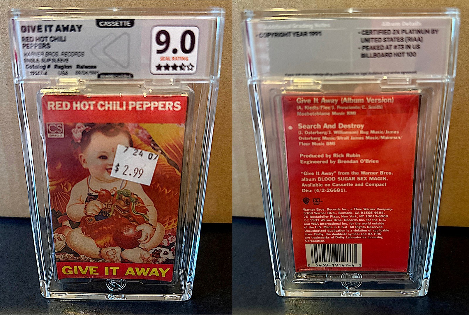 RED HOT CHILI PEPPERS - GIVE IT AWAY - Rare 1991 Sealed Cassette - Rewind 9.0