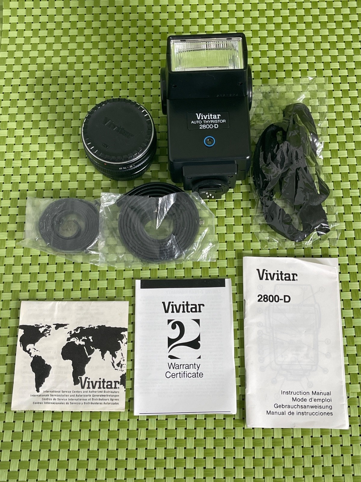 Lot of Vivitar 2800 D Flash, Automatic Tele Converter, Camera Straps FOR PARTS