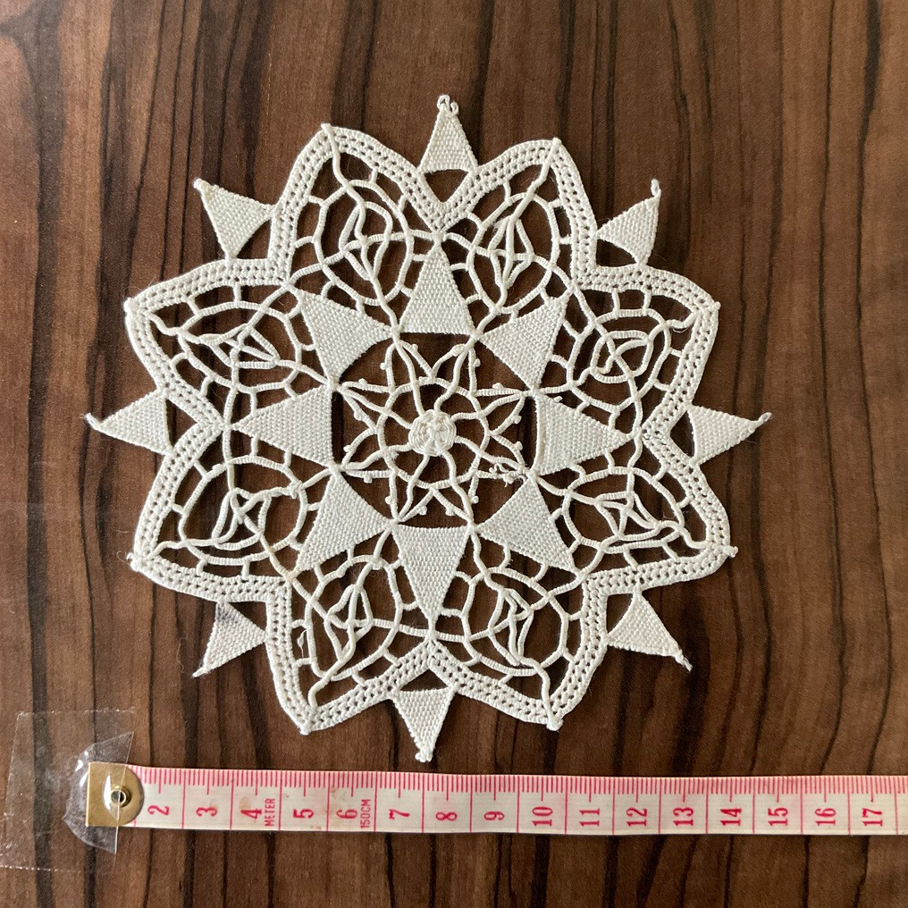 Vintage Handmade  Doily cottage core - star shape cut work