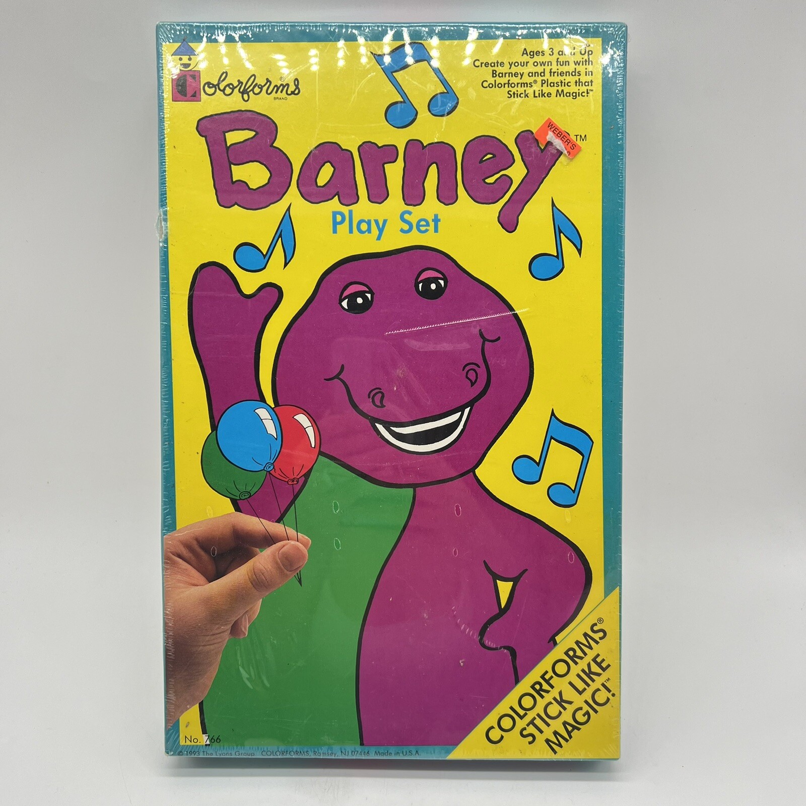 Colorforms Barney Play Set Sealed NIB 1993 Lyons Group Made In USA New