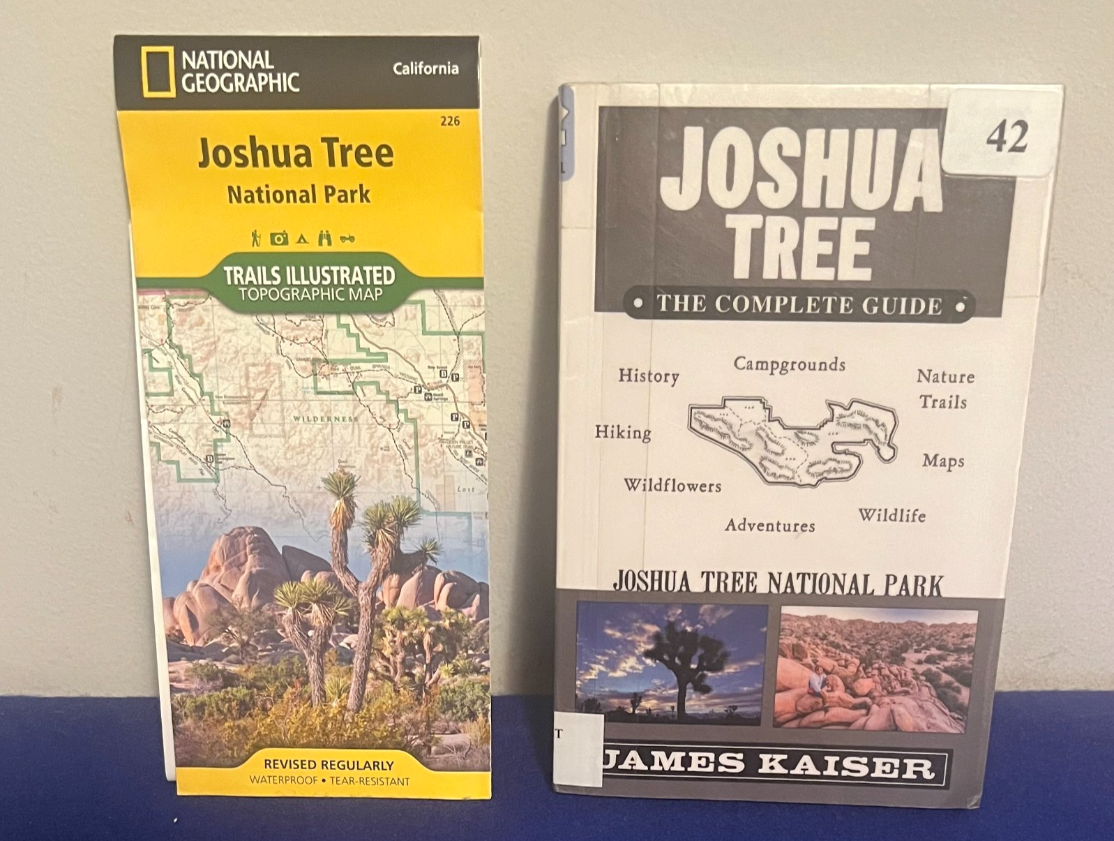 NAT'L GEO JOSHUA TREE NAT'L PARK TRAILS MAP #226 & JOSHUA TREE GUIDE BOOK KAISER