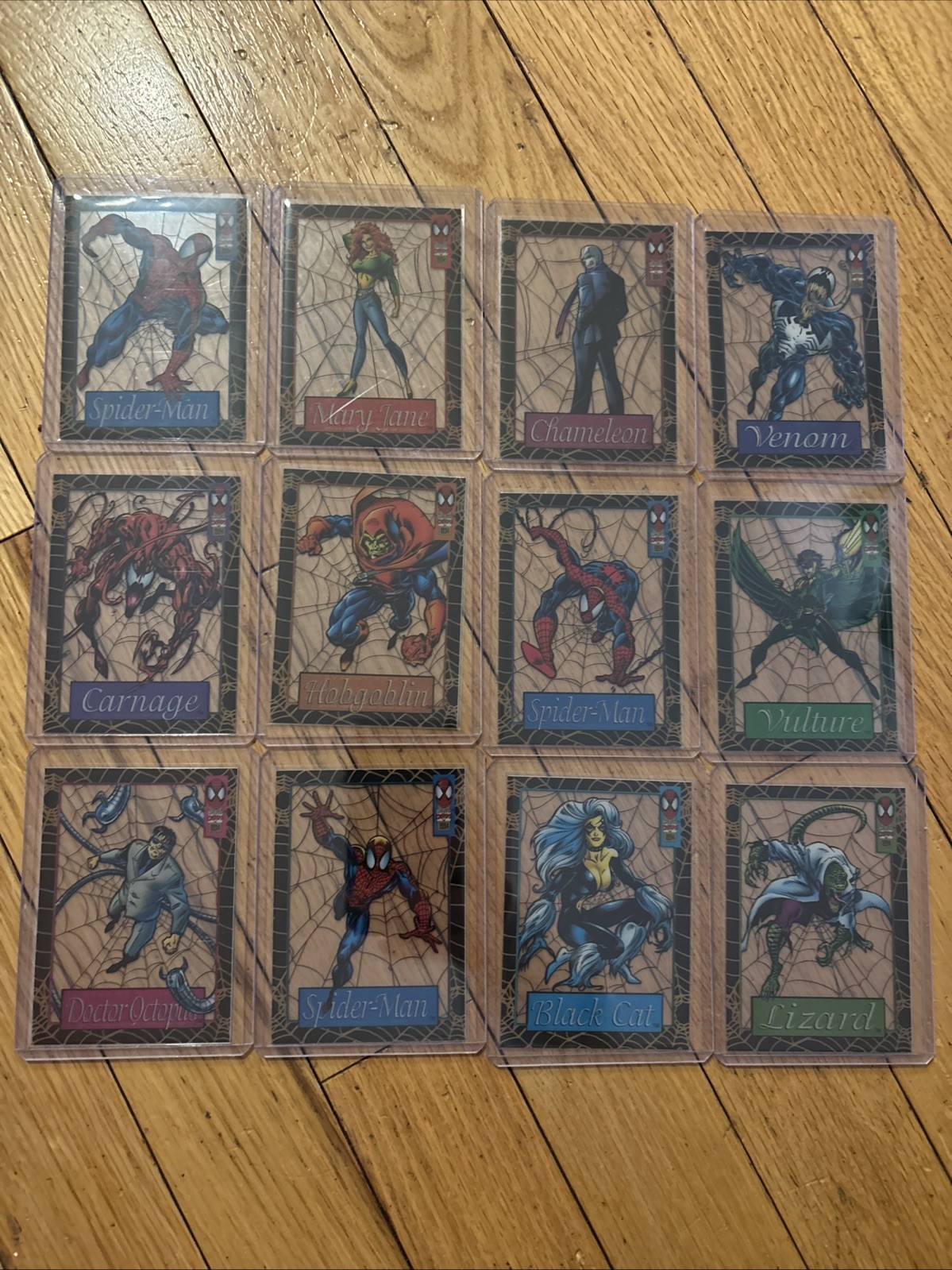 1994 MARVEL FLEER AMAZING SPIDERMAN 12 SUSPENDED ANIMATION INSERT CARD SET