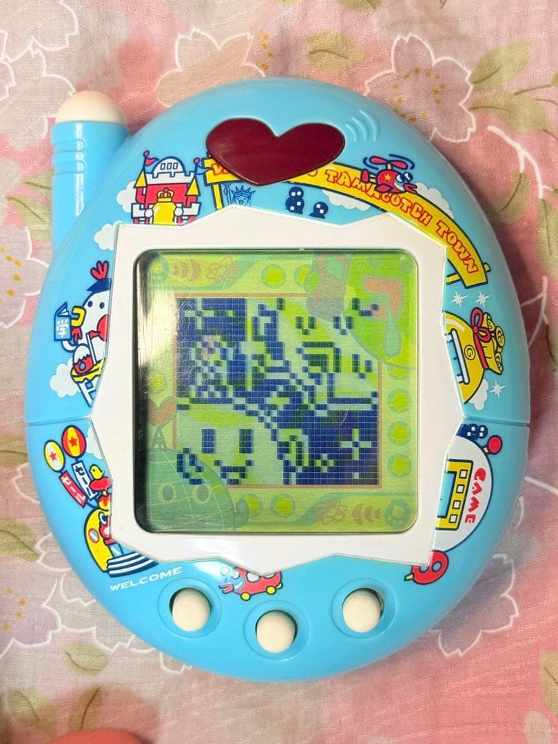 BANDAI O-uchi no Deka Tamagotchi Virtual Pet Game Big Blue 2005 Tested Working