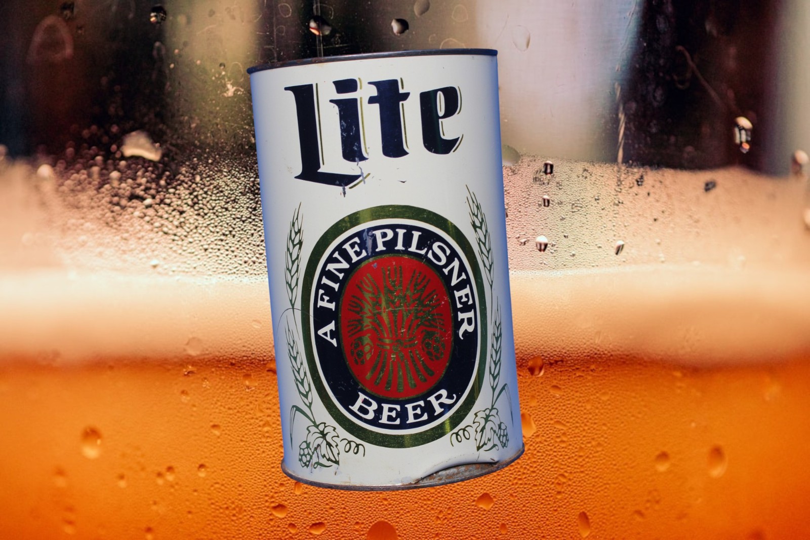 Vintage tin Miller Lite Advertising Beer Can Type Bank - J L Clark Manufacturing