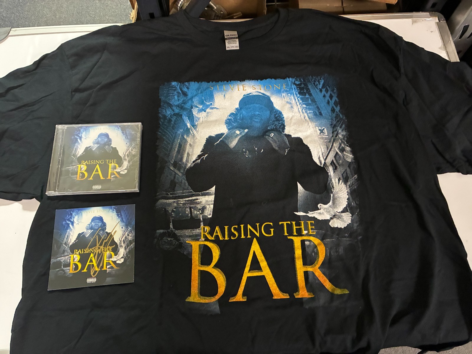 NEW SEALED CD Raising the Bar by Stevie Stone AUTOGRAPHED INSERT + 3XL SHIRT
