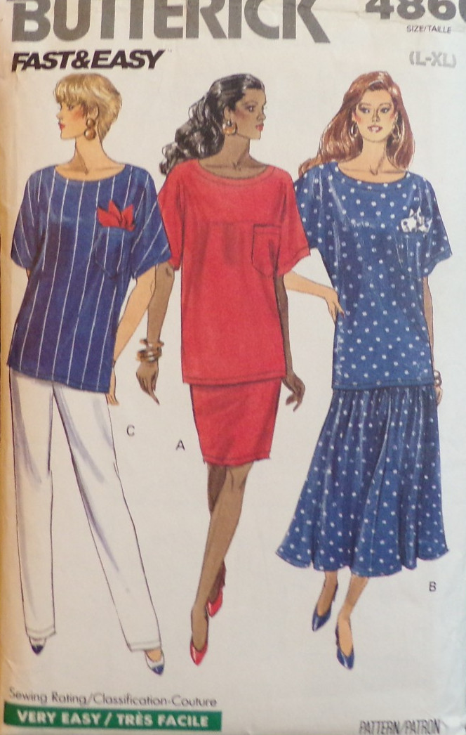 Butterick Sewing Pattern 4866 Misses Top Skirt and Pants Sizes LG-XL 16-22 CUT