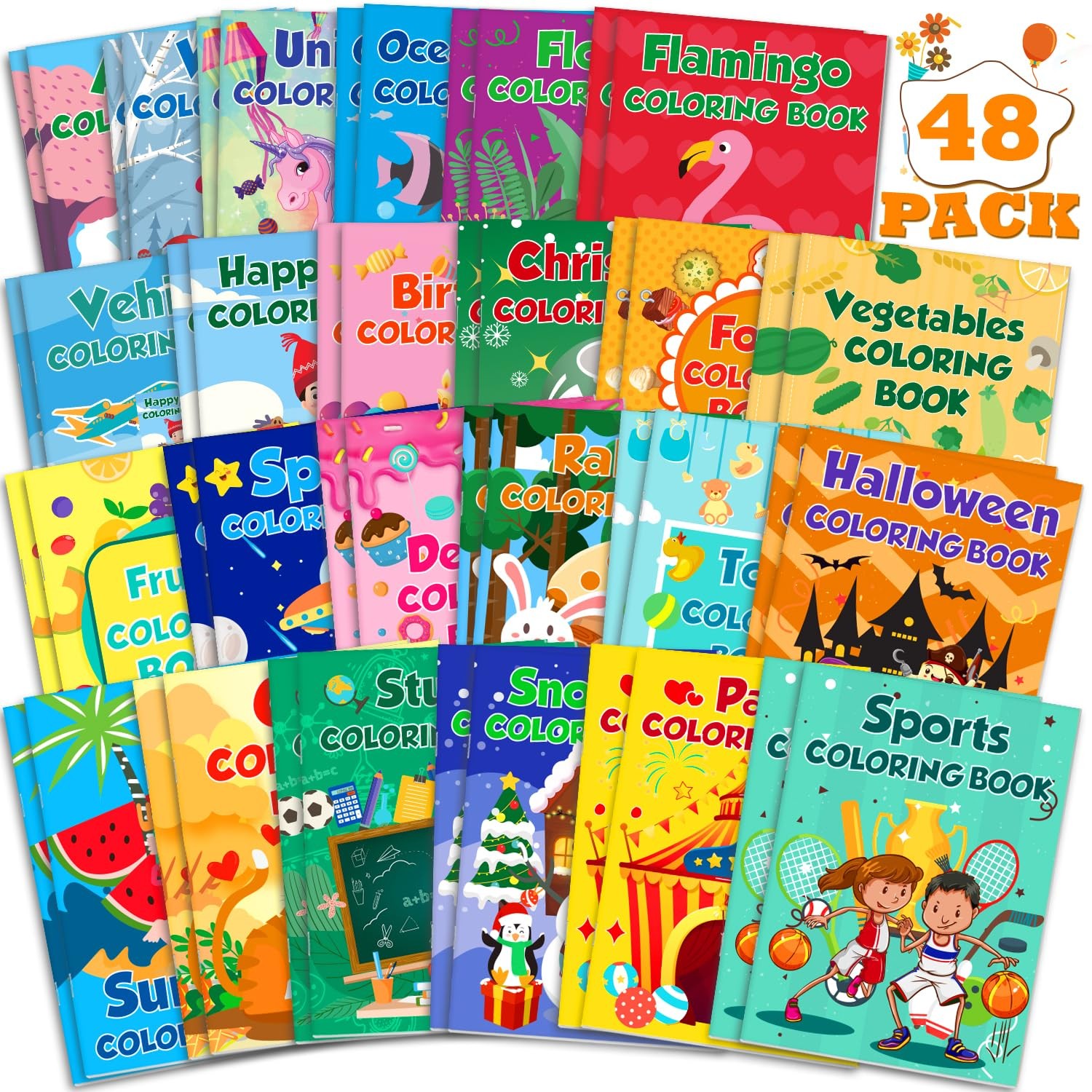 48Pack Mini Coloring Books for Kids Ages 4-8, 2-4, 8-12 – Bulk Small Coloring...