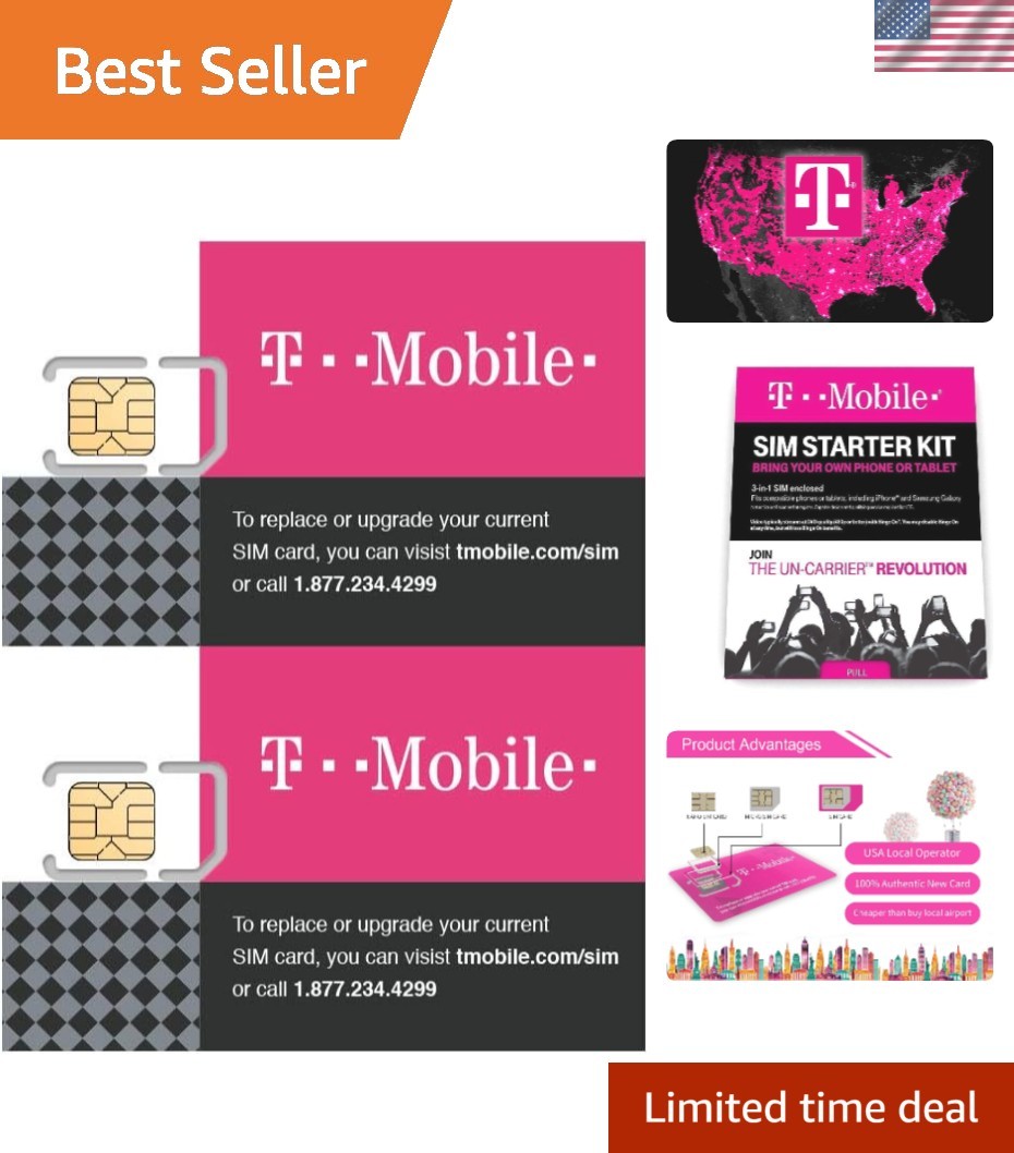 Authentic 2 Count LTE Starter SIM Card Set - Instant Activation Ready