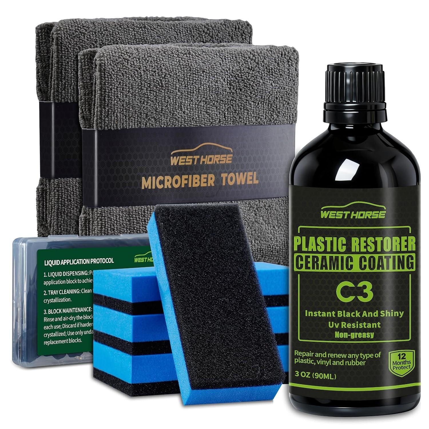 Plastic Restorer for Cars Ceramic Coating Trim Restore, Resists... 
