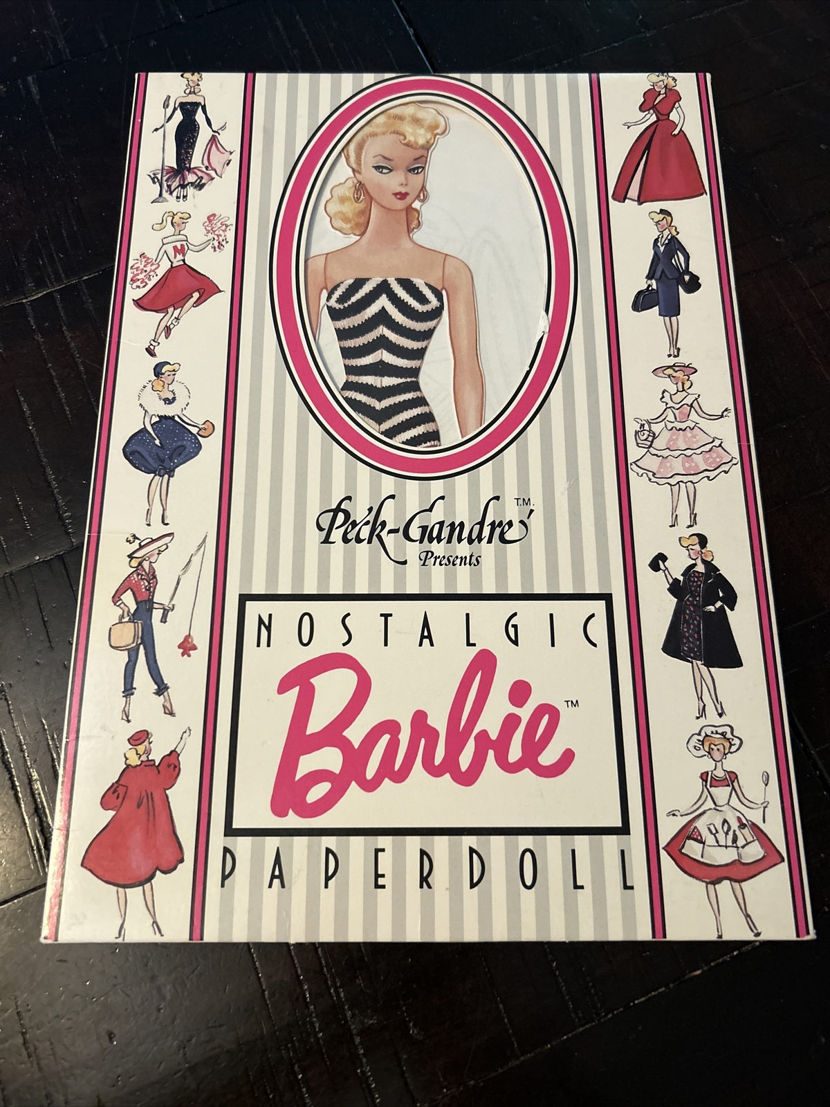 Peck Gandre Nostalgic BARBIE BRUNETTE Paperdoll Set 1989 Vintage Open Package