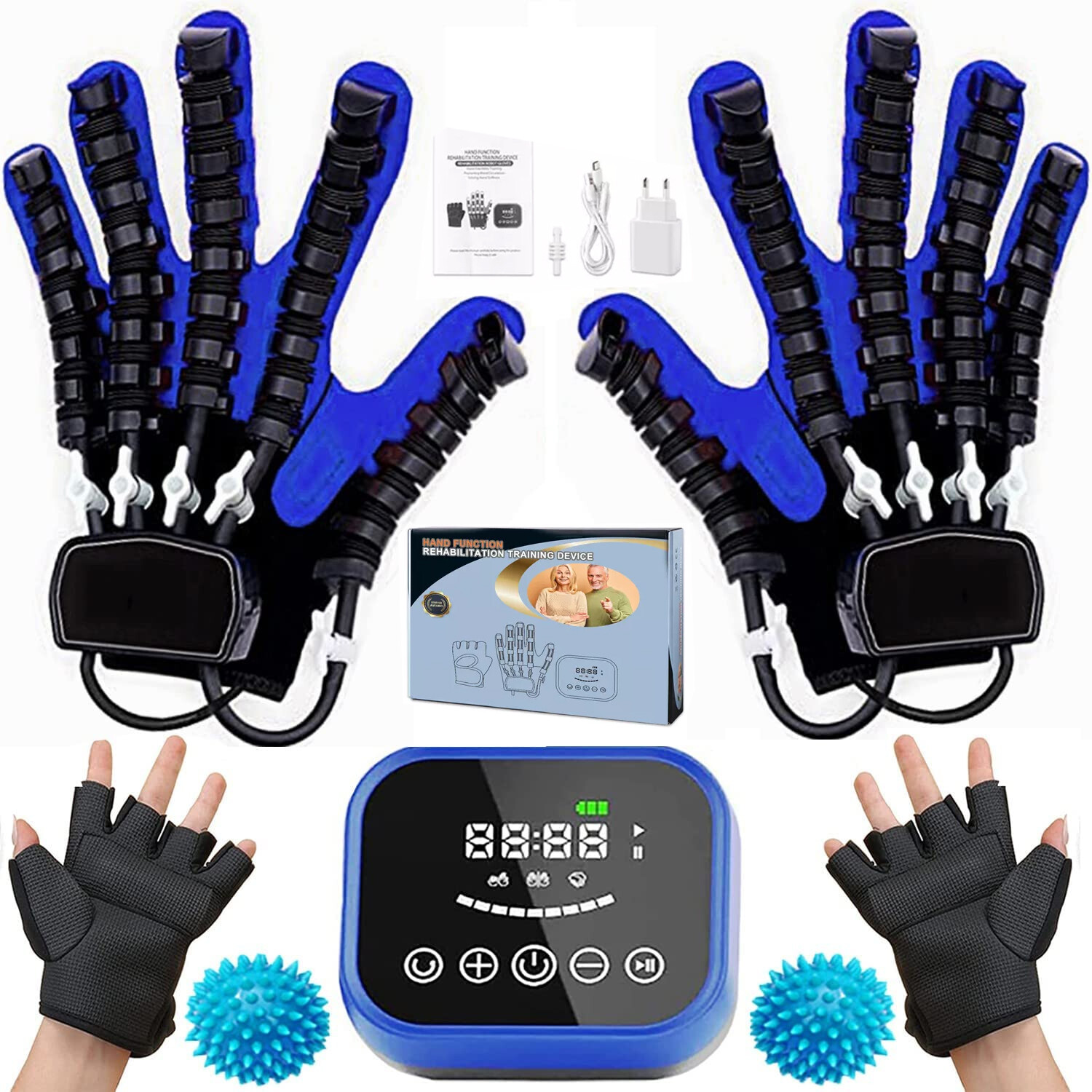 (Left+Right) Hand Function Rehabilitation Robot Gloves for Hemiplegia Recovery