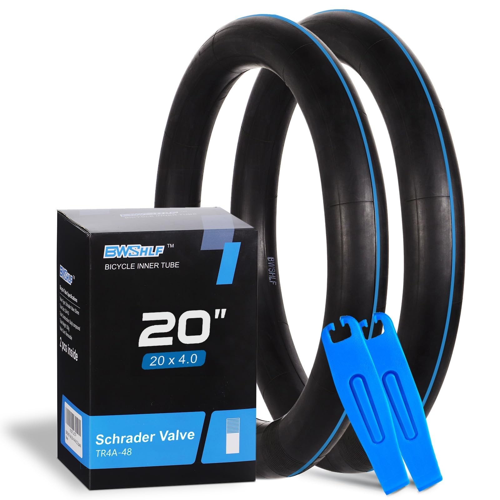 BWSHLF Fat Tire Tube, 20 x 4.0 Schrader Valve 35/48 MM Fat Tire Inner Tube, H...