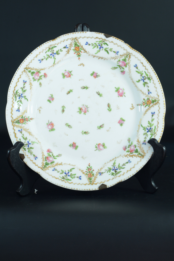 Porcelaine De Paris Manufacture LOCRE LA COURTILLE ASSIETTE Louis XVI Plate 18c