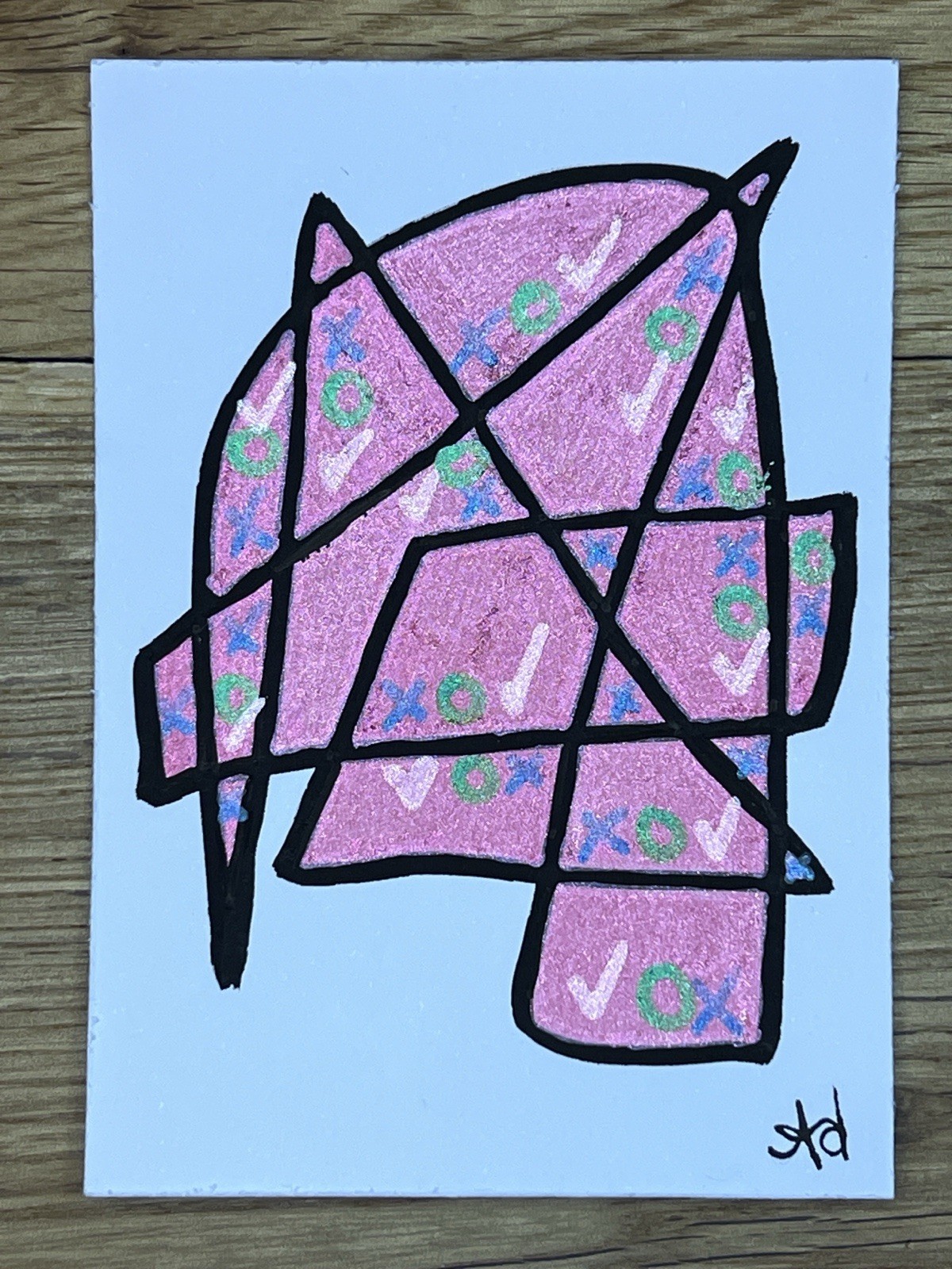 ACEO Art Card Original Acrylic Abstract 2.5in x 3.5in foreverlovedlex