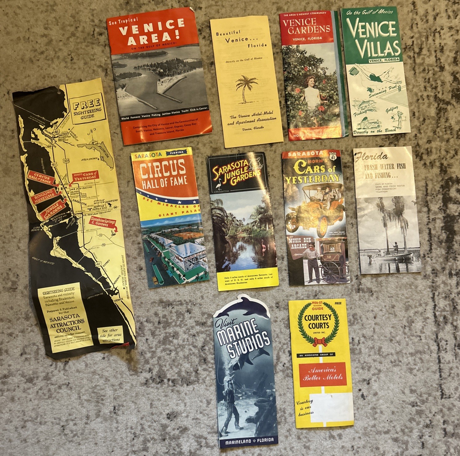 Vintage Lot Of 11 1950s Florida Brochures Venice, Sarasota