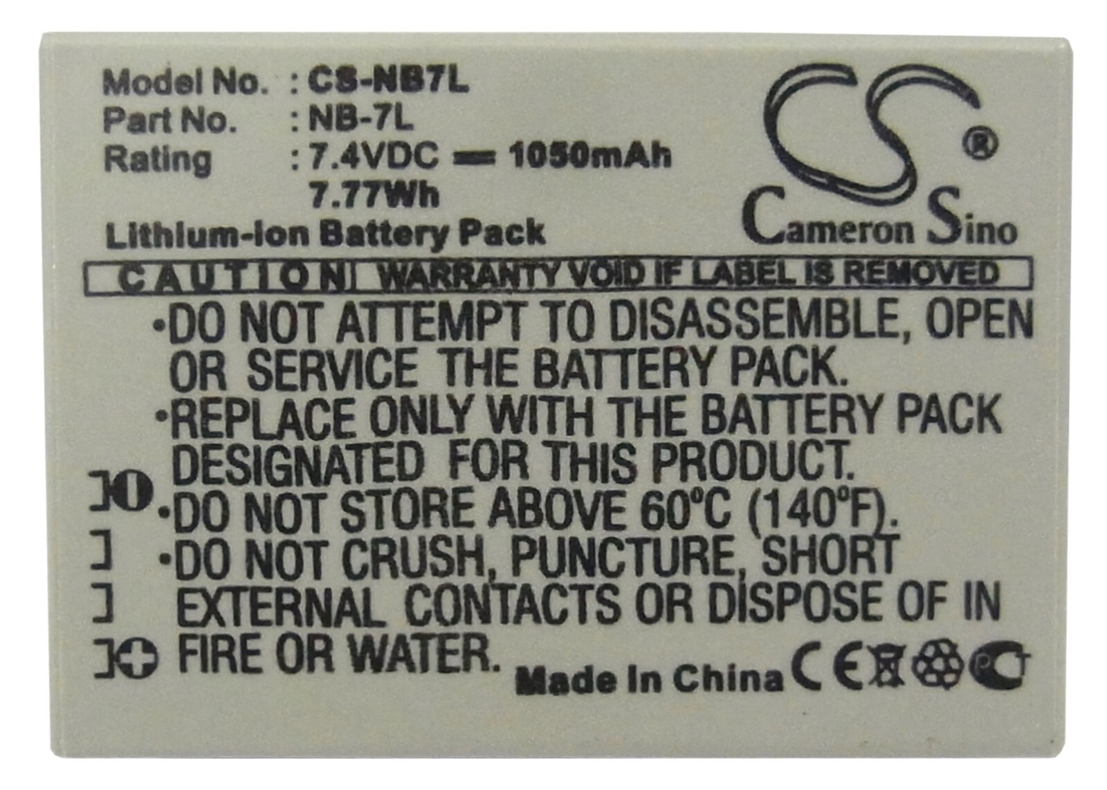 BATTERIE 1050mAh Type NB-7L NB7L For Canon PowerShot G10 G11 G12