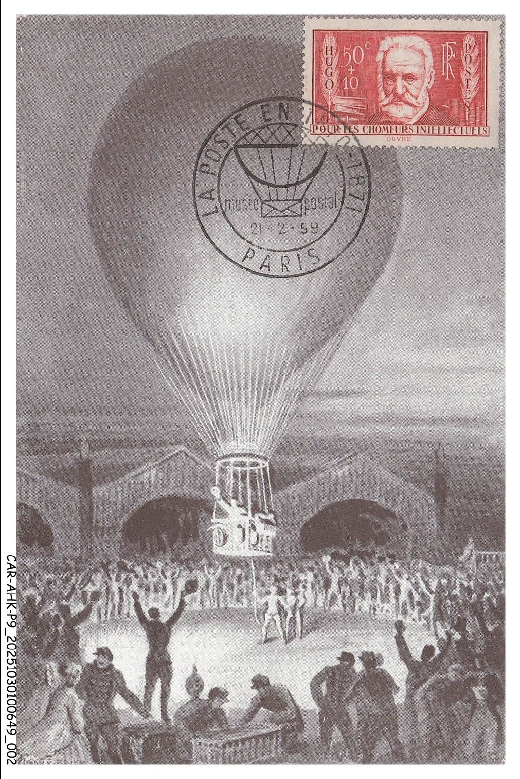 CAR-AHKP9-0497-MAXIMUM CARDS - AVIATION - Paris Seat - Balloon Departure