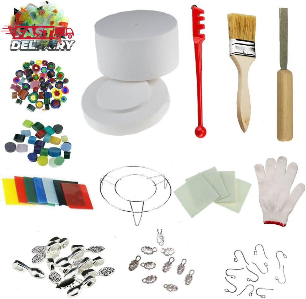 Professional Large Microwave Kiln Kit 14Pcs Set for DIY Jewelry Glass Fusing Kil