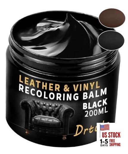 Leather Recoloring Balm, Leather Repair Kit for Furniture, Leather 200ML Black