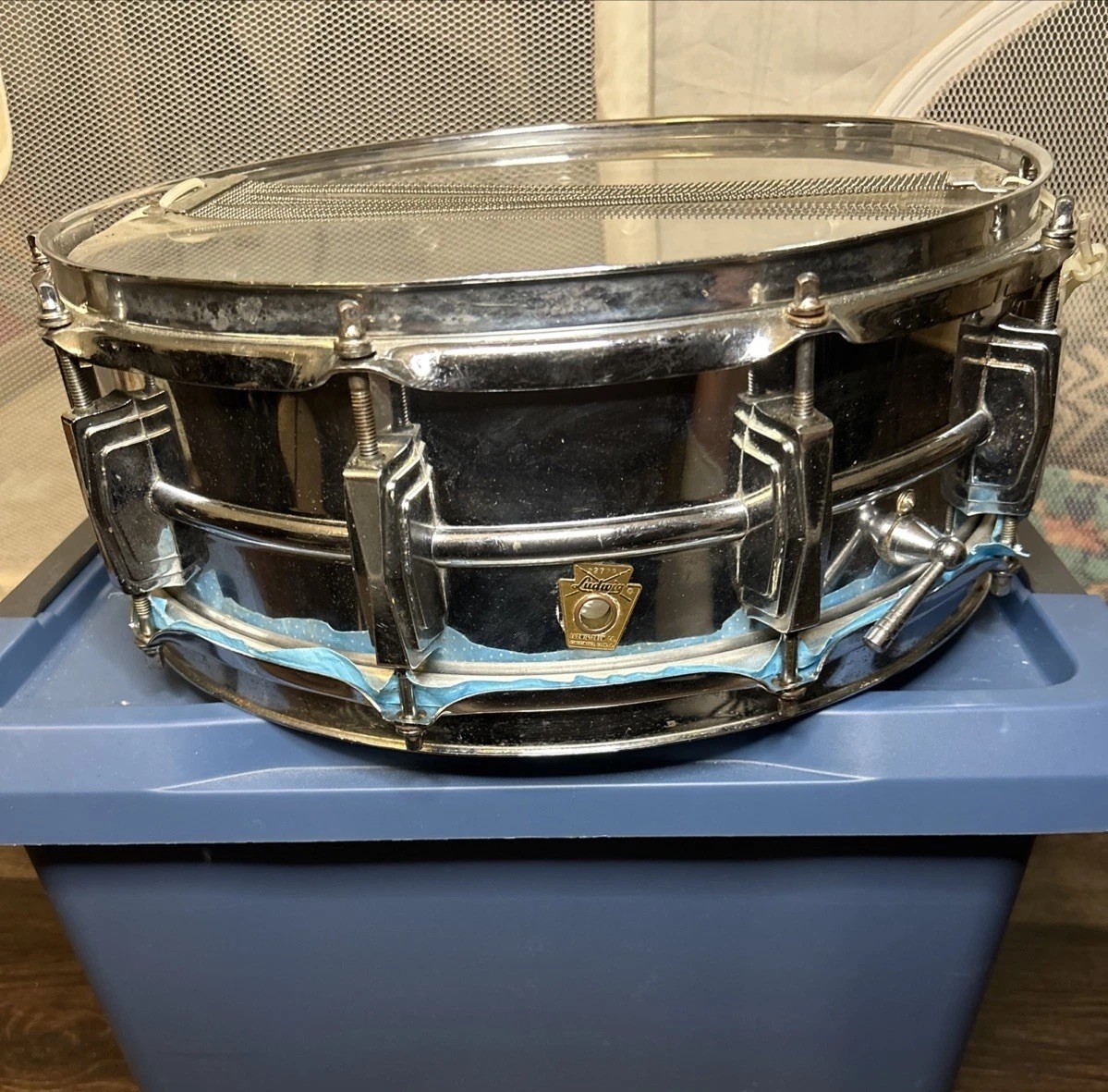 Vintage 1965 Ludwig 14x5 Supraphonic Snare Drum, Keystone Badge