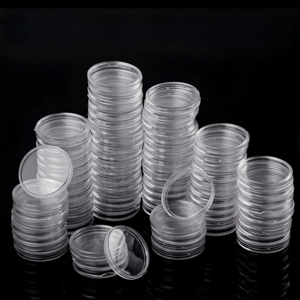 100P 38mm Coin Holder Capsule Case Storage For Morgan Peace Ike Silver Dollar *