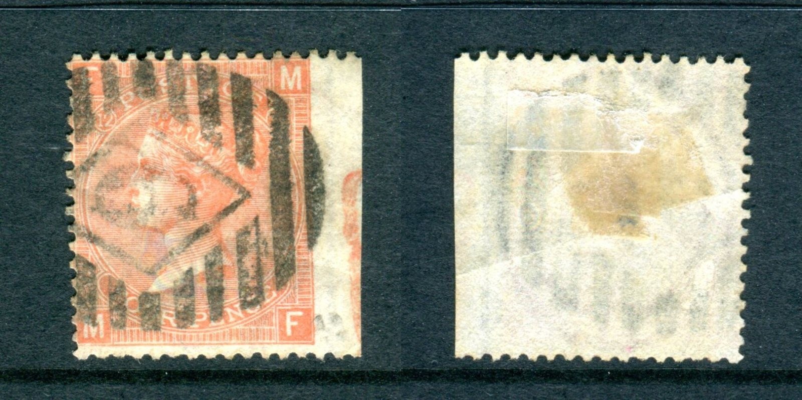 1870 QV 4d Plate 12. Large Uncoloured Letters. Large Garter Watermark. SG 94