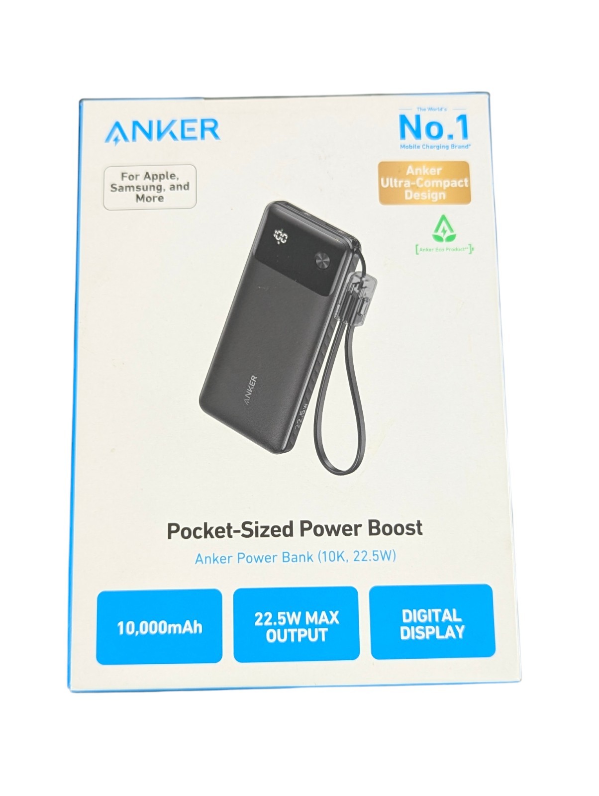 Cc4U Anker 10,000 mAh 22.5W Digital Display Pocket-size Power Boost Power Bank