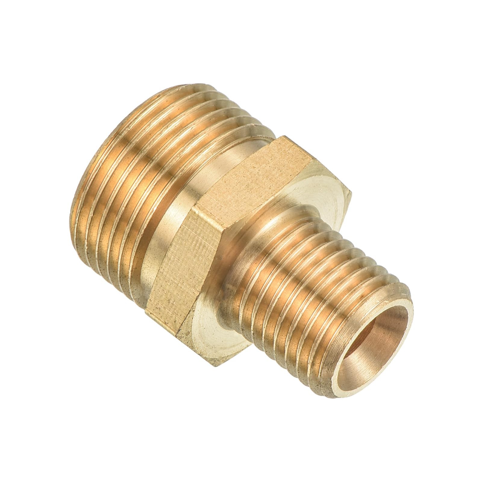 PATIKIL Pipe Fitting, M22 to M14 Male Thread Hex Extension x M14, Gold 