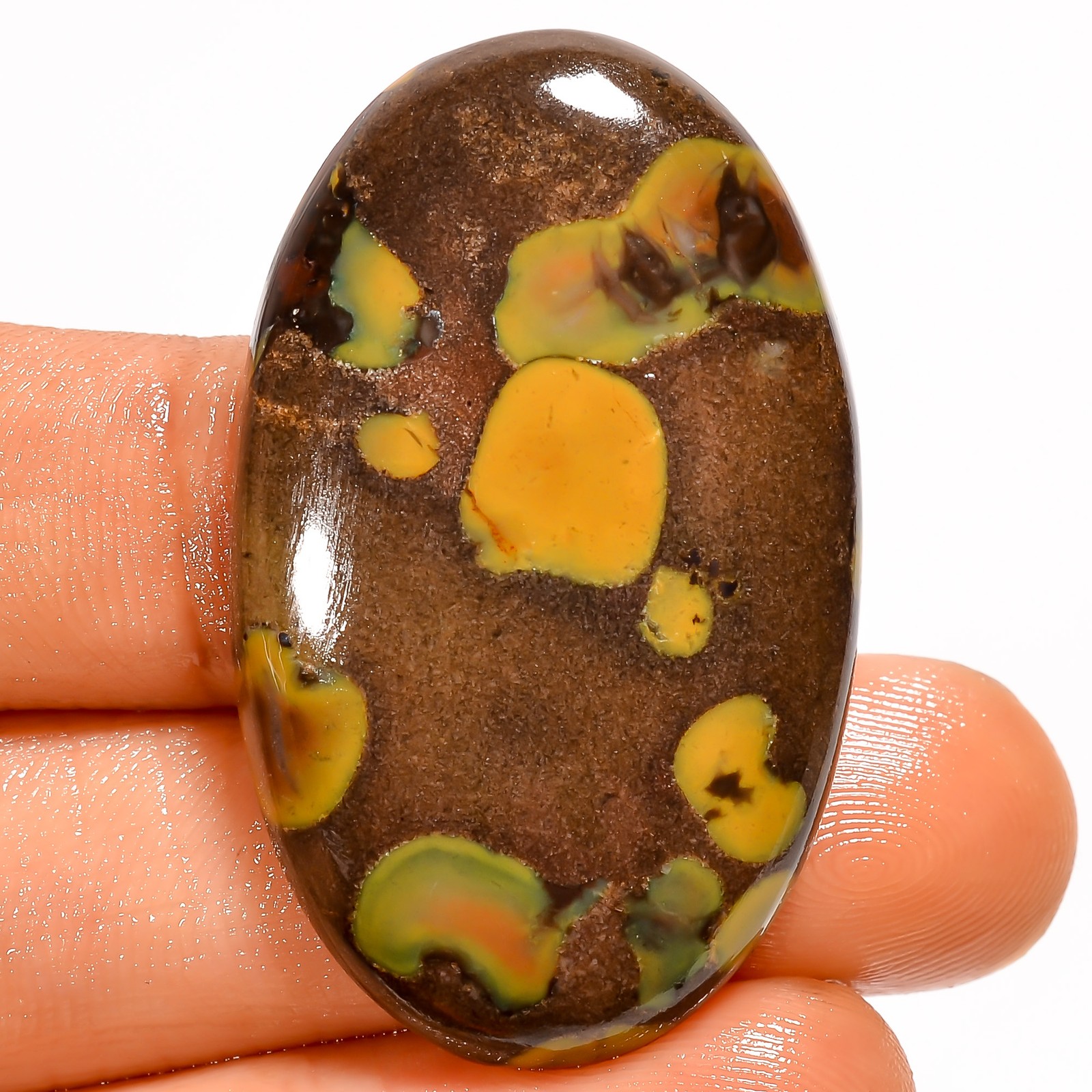 100% Natural Fruit Jasper Oval Shape Cabochon Gemstone 49.5 Ct 40X24X5mm UG-5762