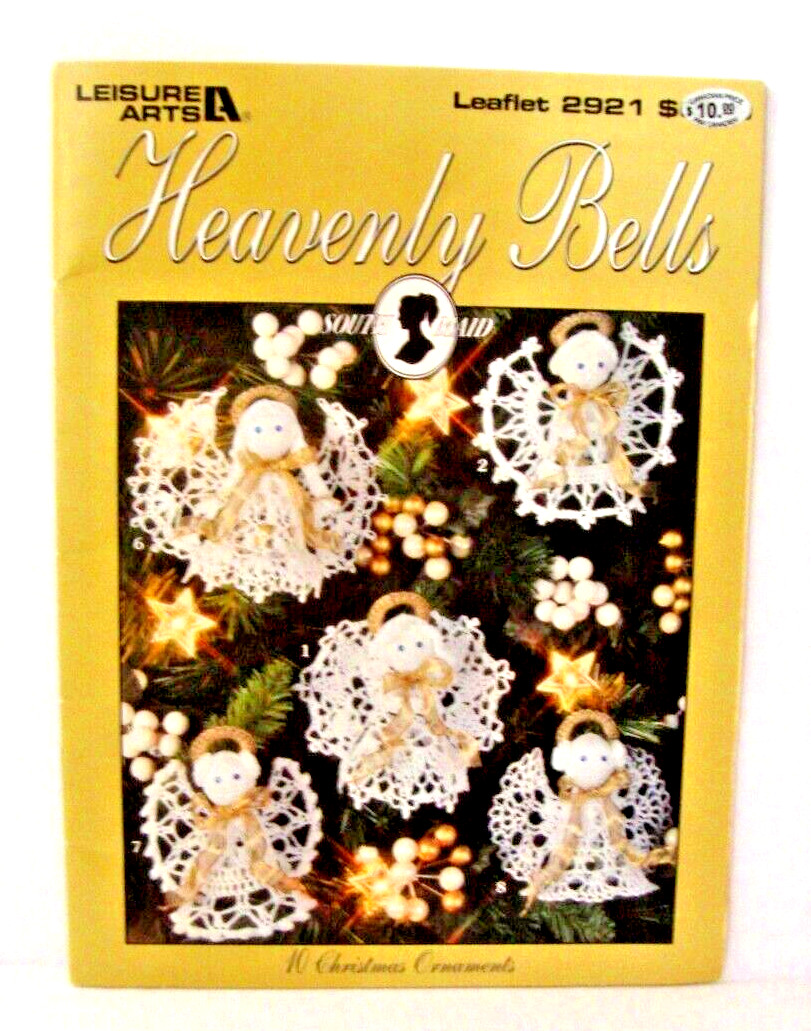 Leisure Arts Heavenly Bells 10 Crochet Christmas Ornaments - Leaflet 2921