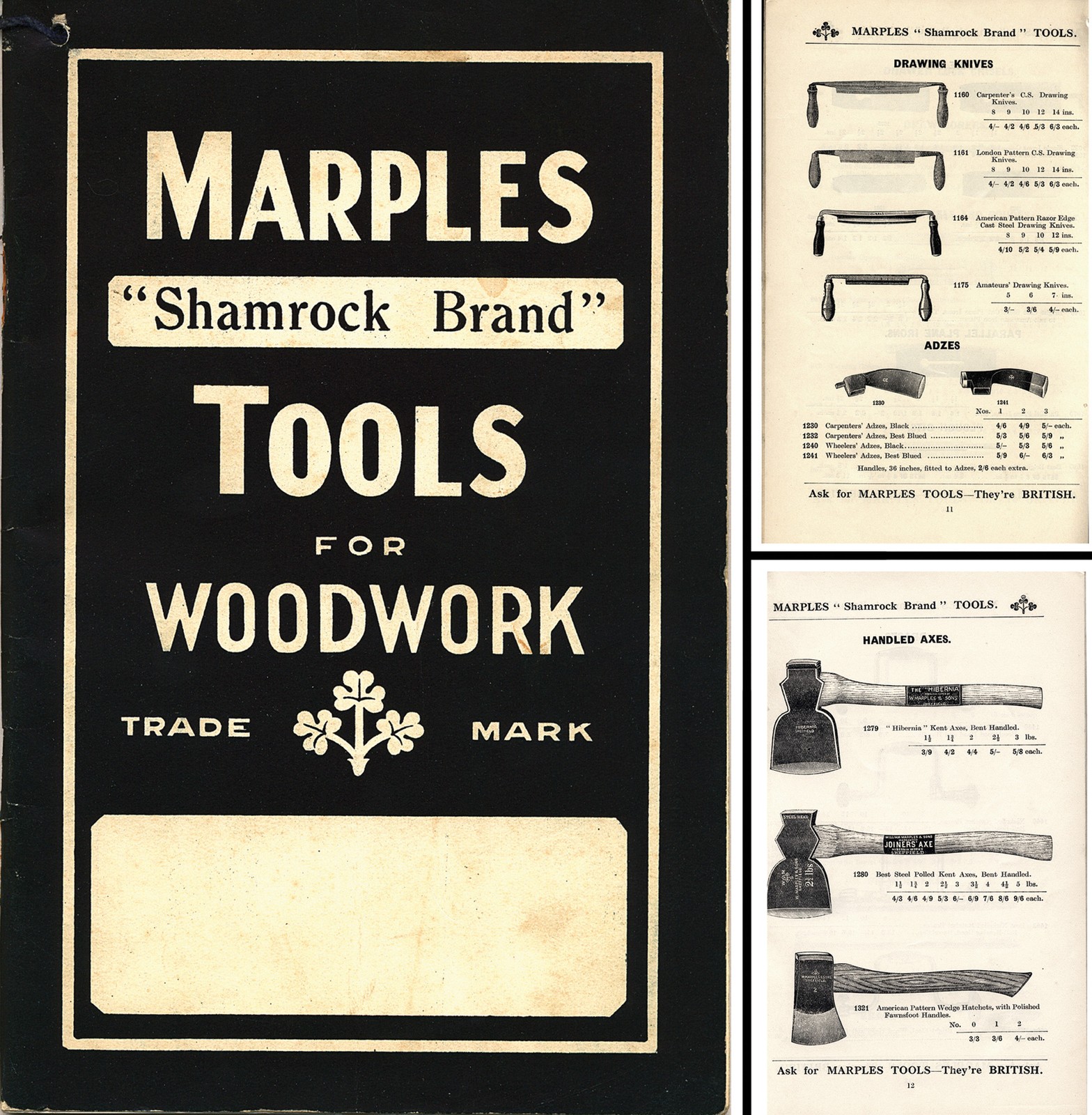 Wm. Marples & Sons, Sheffield- Catalog of Tools for Woodwork- 1930 Ed. - 67 Pgs.