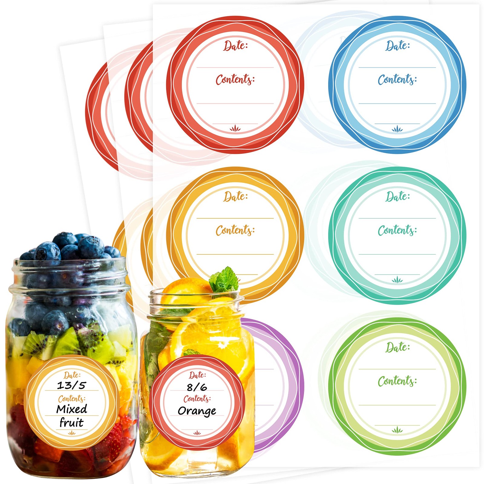 Mason Jar Lid Labels Removable Canning Label Waterproof Writeon Meal Prep Label