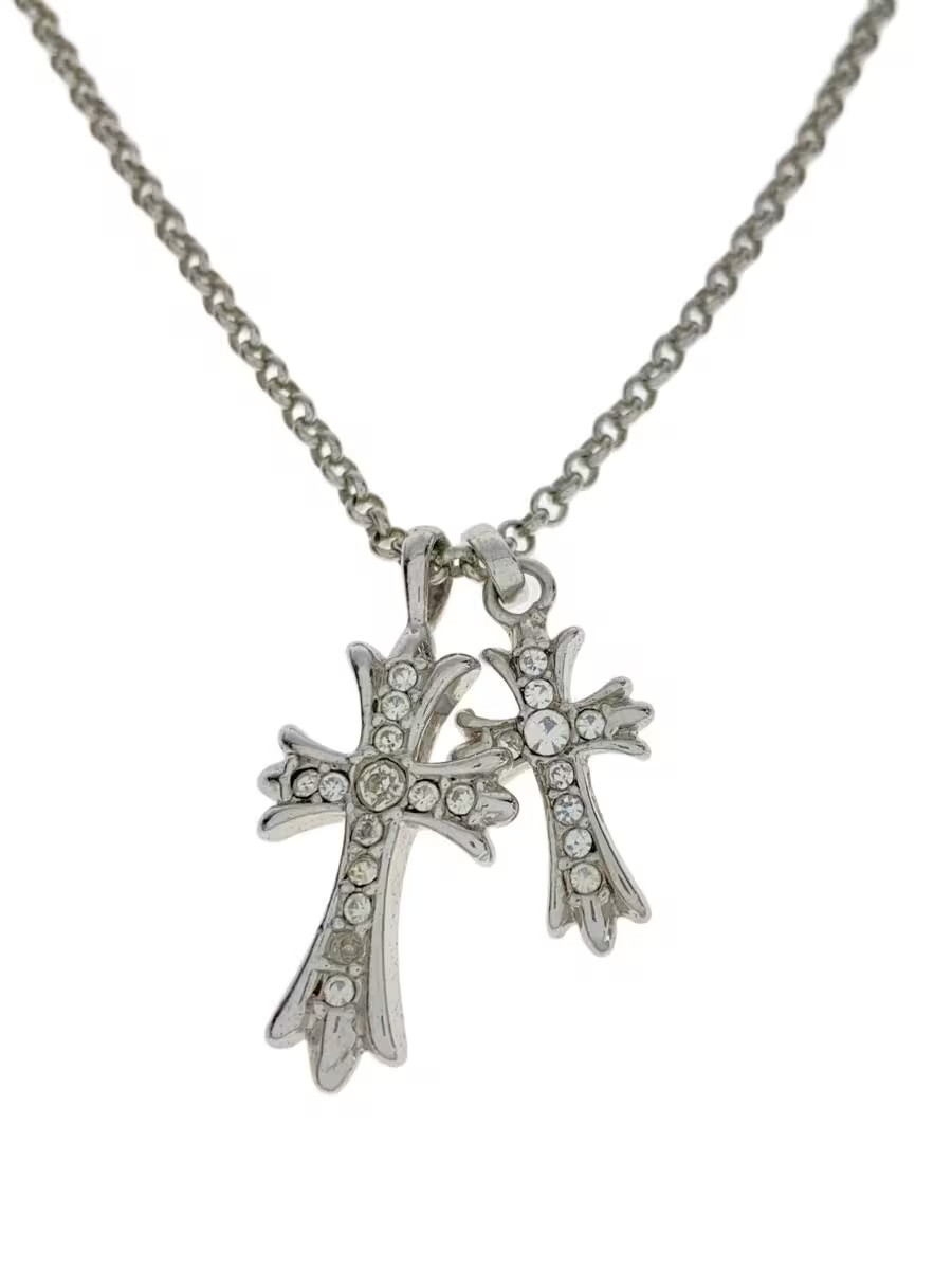 Necklace Slv With Top Men'S Cross Charm M1l51