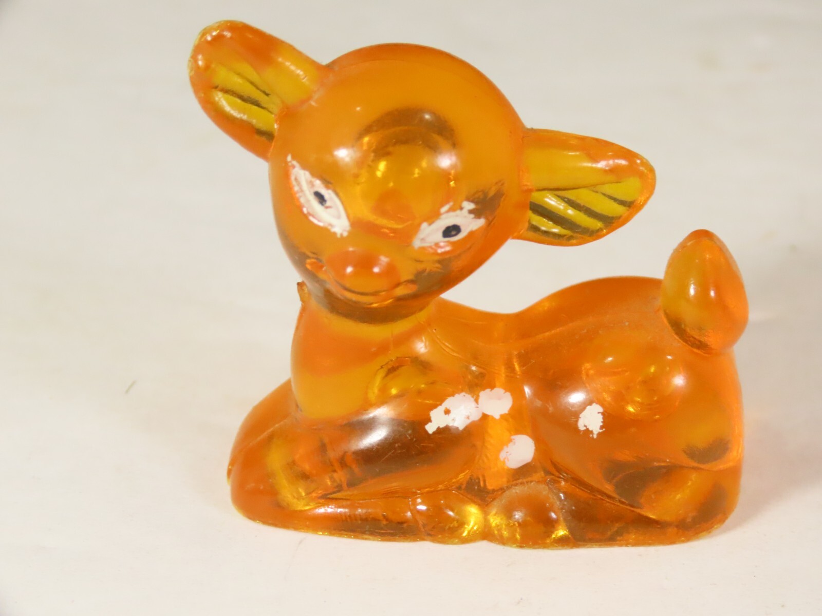 Vintage Orange Lucite Deer Bambi Figurine Figure  C8134