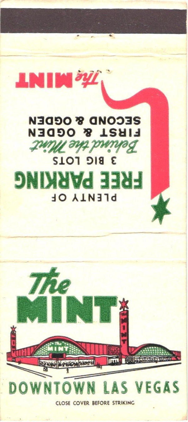Las Vegas Nevada The Mint Hotel & Casino Vintage Matchbook Cover