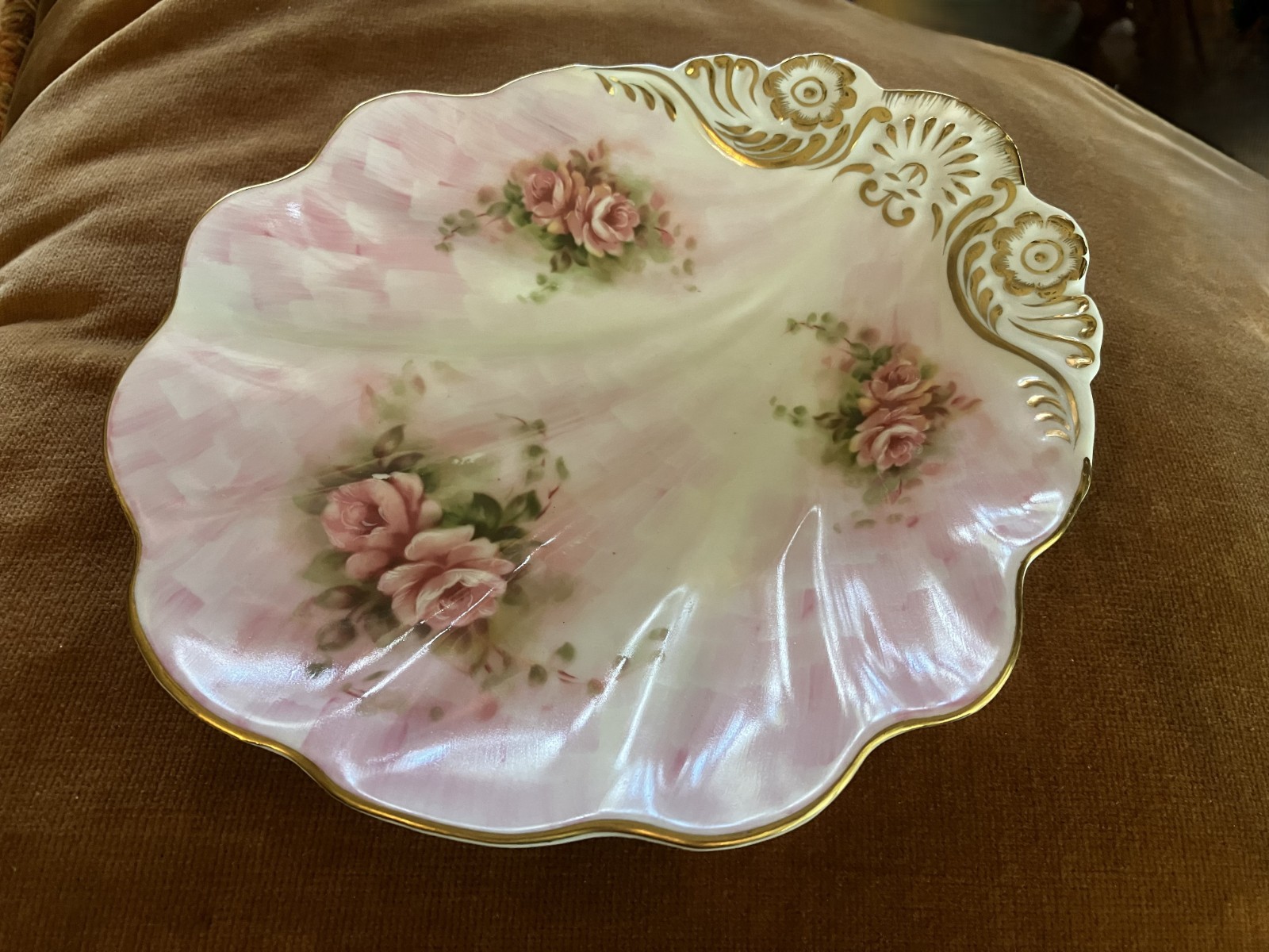 Porcelain Treasures Hand Decorated by BETTY PLATNER Appetizer SEASHELL DISH