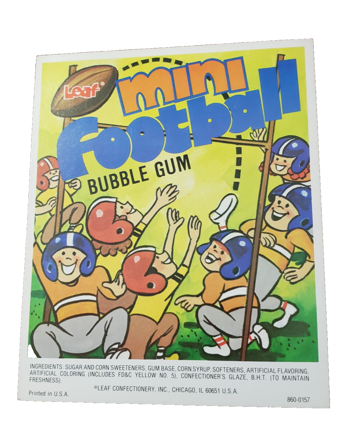Leaf Mini Football Bubble Gum Vending Machine Display Card Vintage