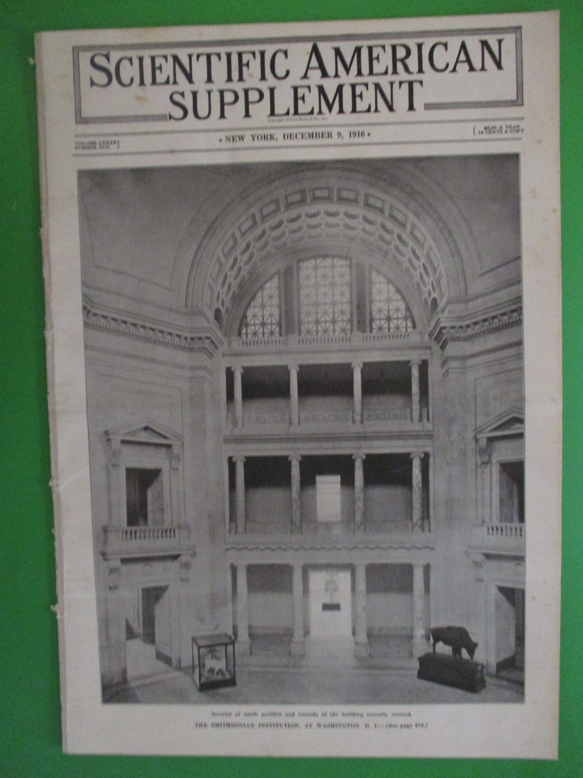 1916 SMITHSONIAN INSTITUTION WASHINGTON SCIENTIFIC AMERICAN SUPPLEMENT SCIENCE