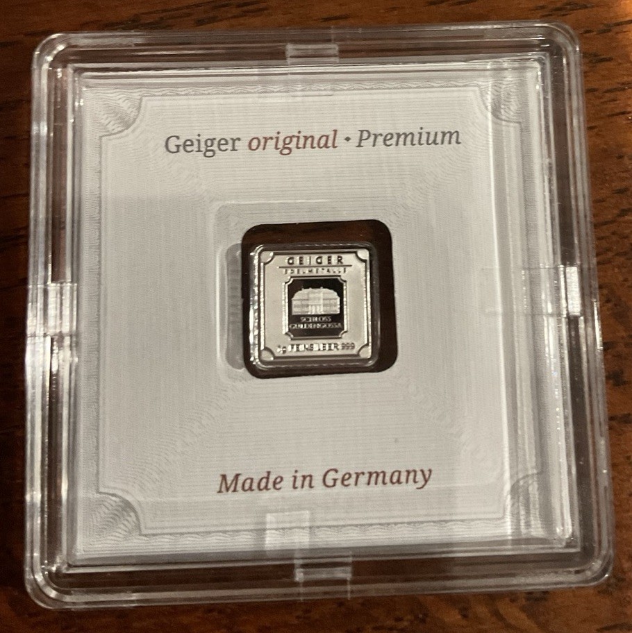 1 Gram .999 Silver AG Geiger Sealed 1g Square Original Premium