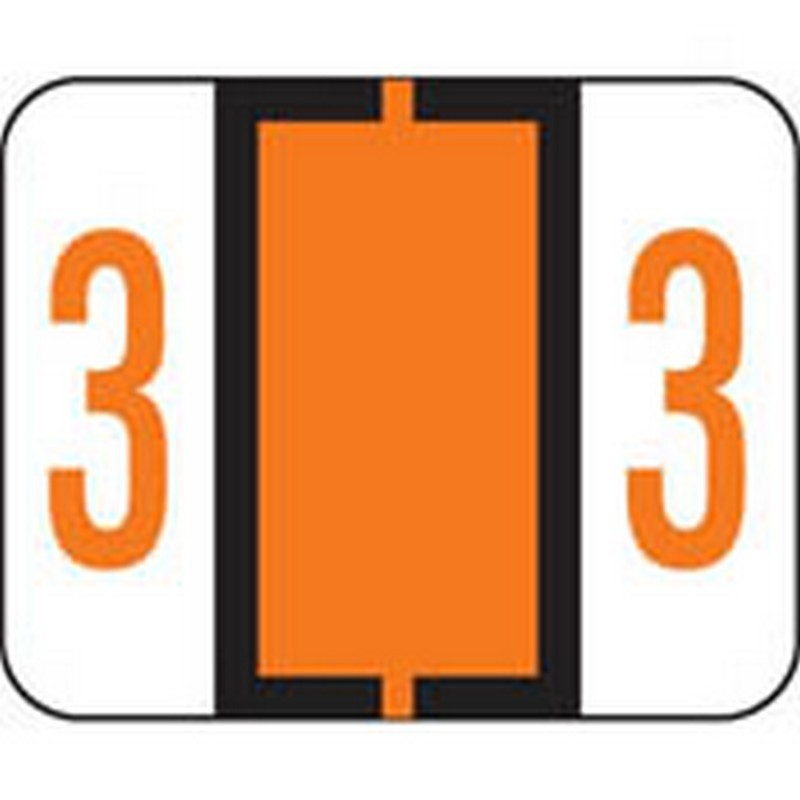 Smead Compatible Numeric "3" Labels, Polylaminated Stock, 1" X 1-1/4"
