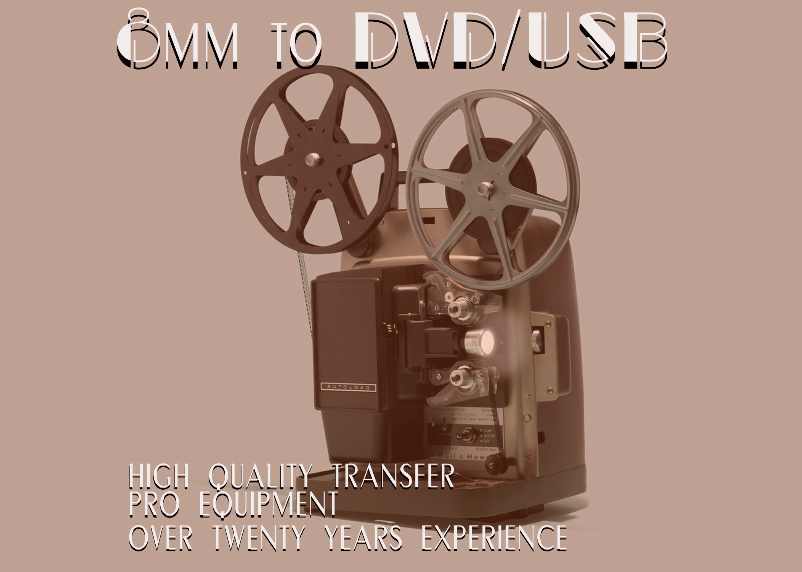 8mm to DVD/USB/Digital Download Video Conversion, High Quality.