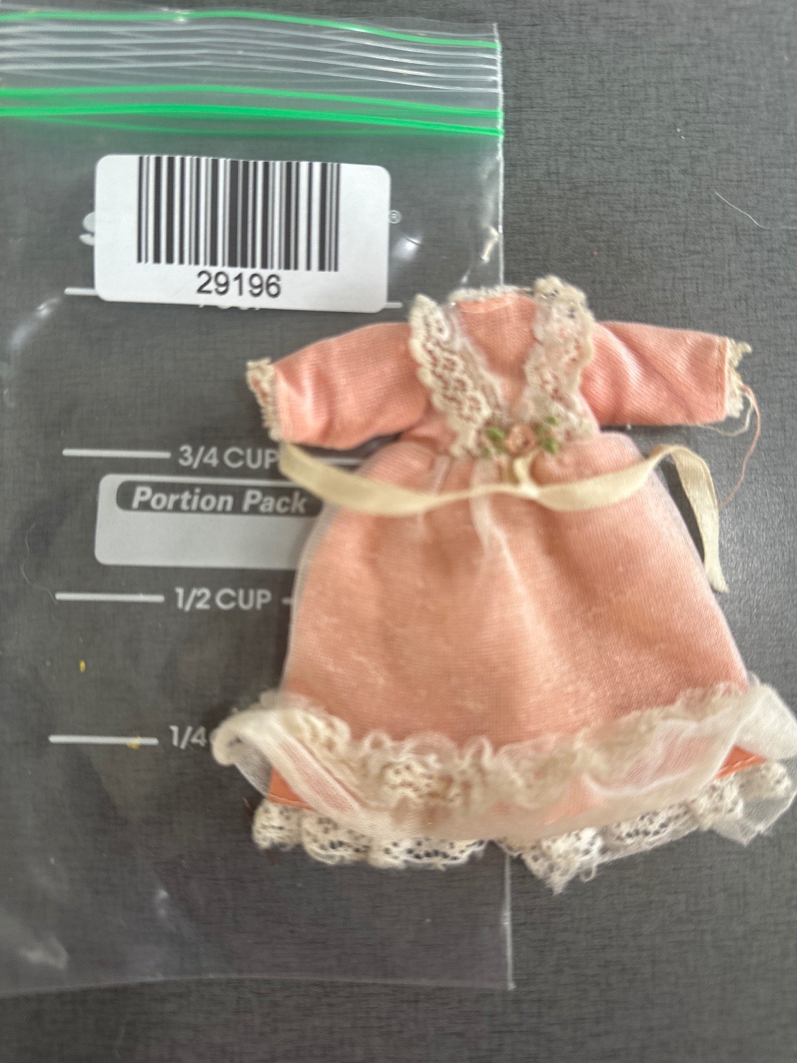 Doll Dress Miniature Pink Lace Ribbon Trim