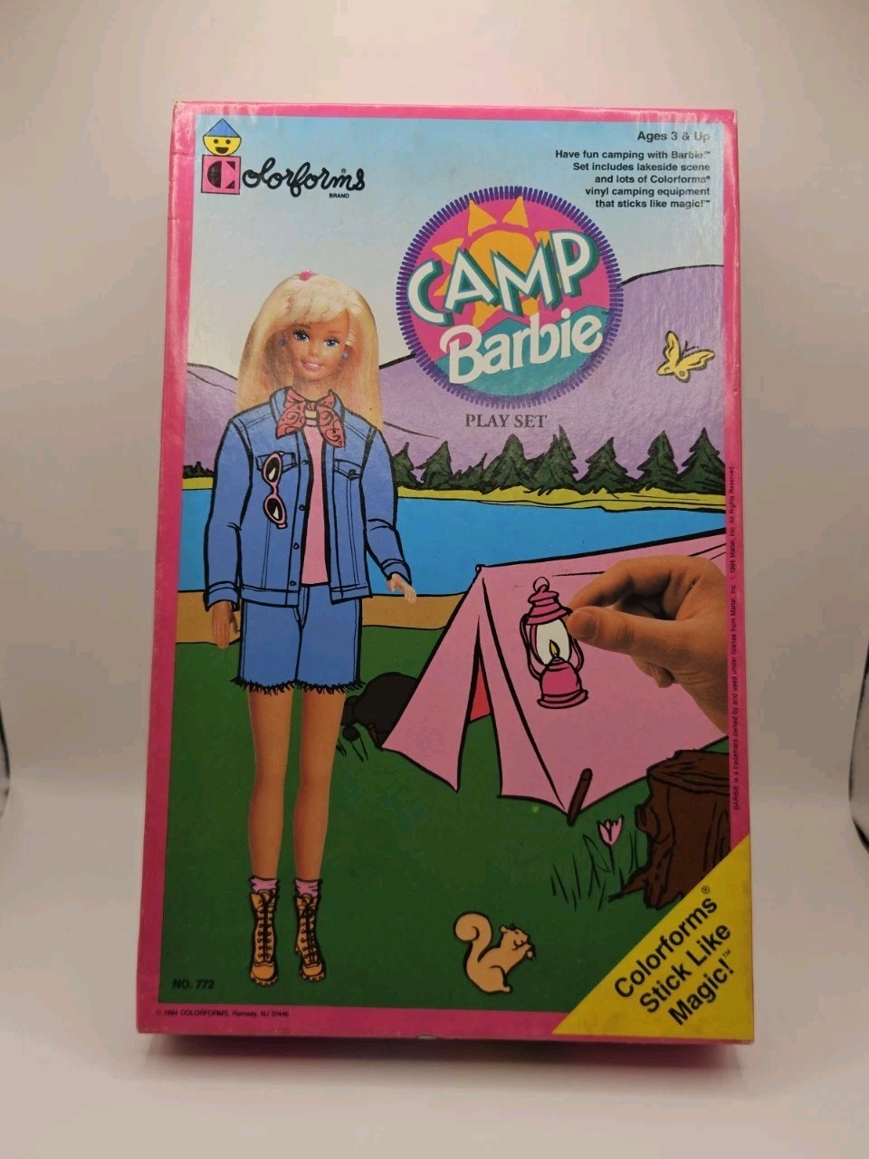 Vintage Camp Barbie Dress Up Play Set Colorforms #772 Complete 1994 Dress Up VG