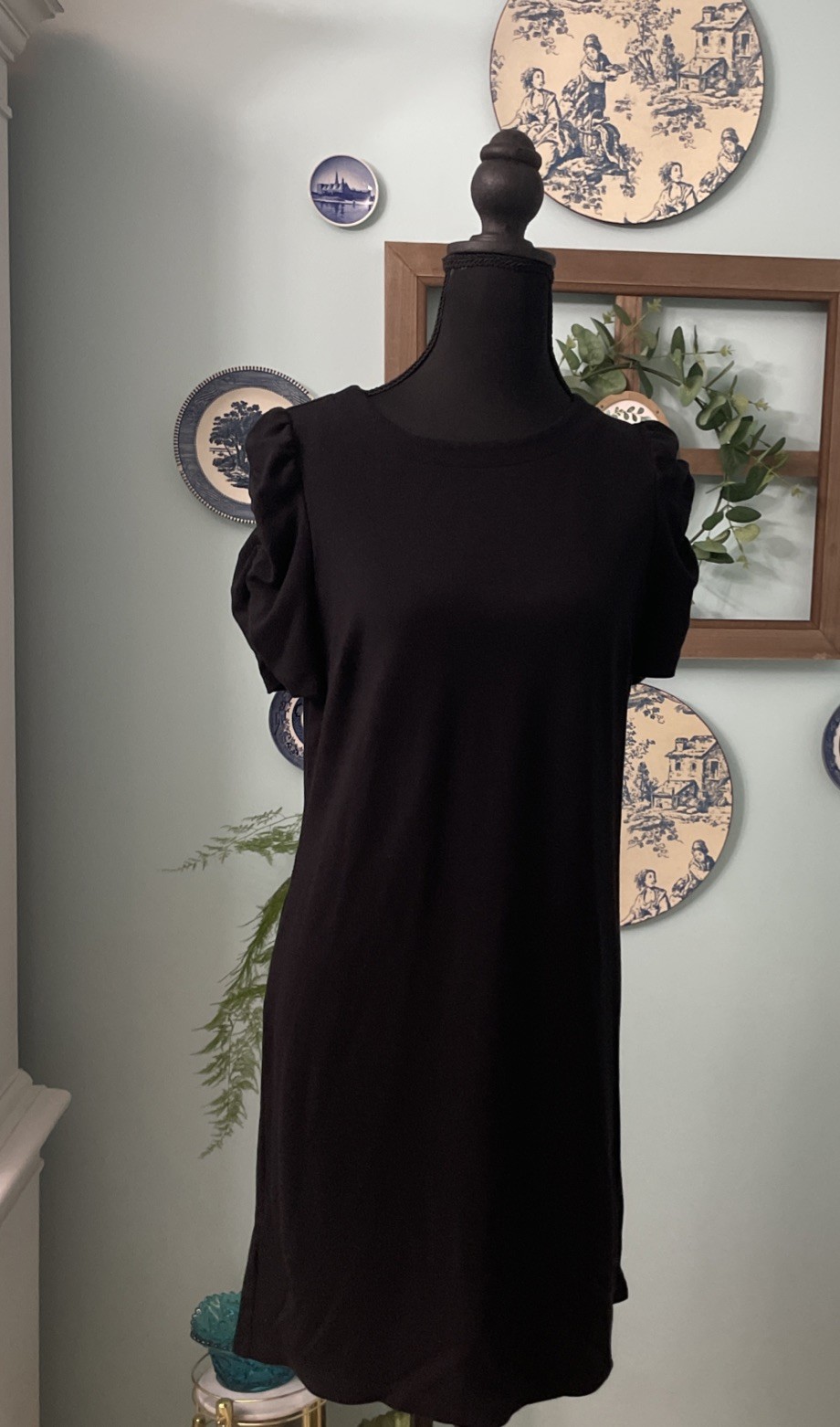 Loft Black Runched Sleeve Dress New Without Tags 8