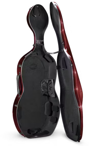 Musilia S2 Cello Case, 4/4 Size, Transparent Red