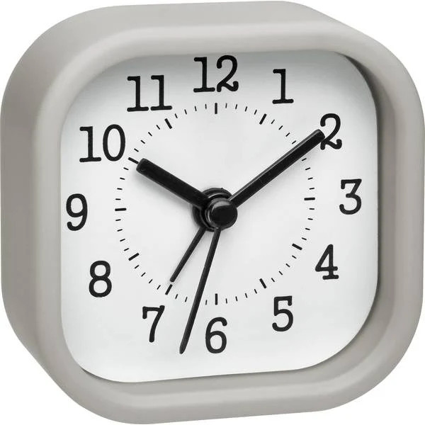 TFA Dostmann 60.1035.10 Pastel Grey Quartz Alarm Clock